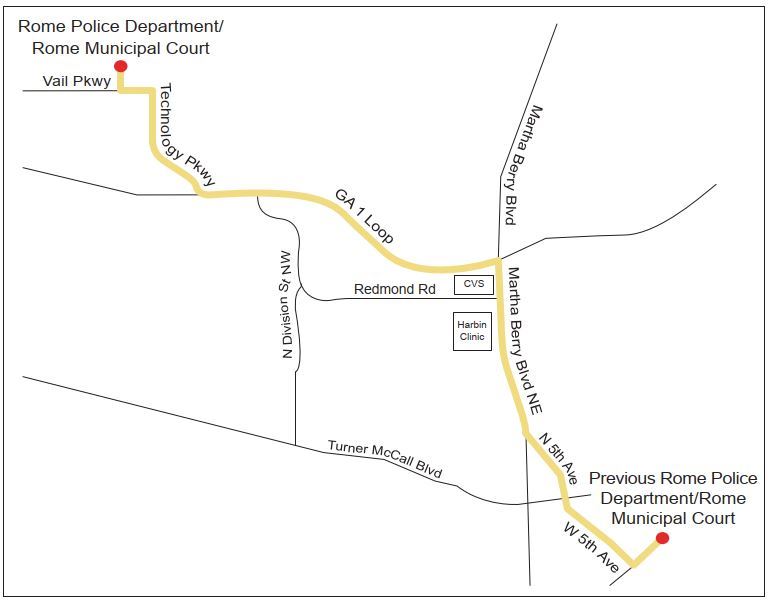 new police department and municipal court map